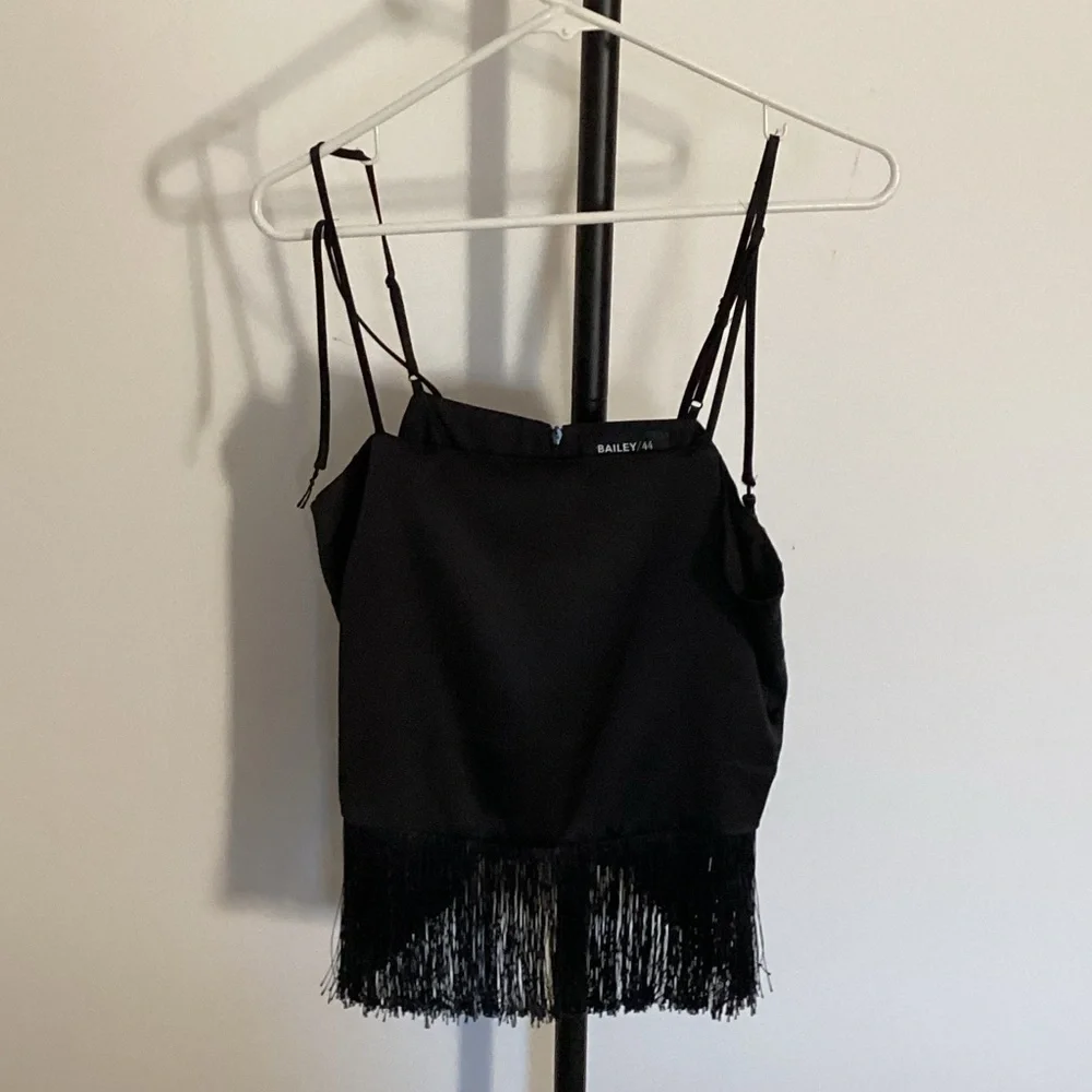 Bailey 44 Elegant Black Fringe Camisole - Picture 2 of 6